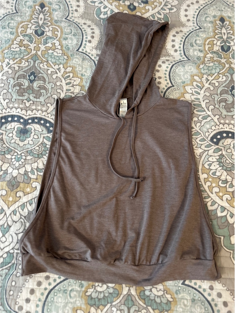 Halara Sleeveless Hooded Sweatshirt Tank Top Size Large